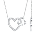 Certified Moissanite Double Heart Necklace for Women