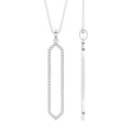 Elongated Hexagonal Moissanite Pendant Necklace with Certificate