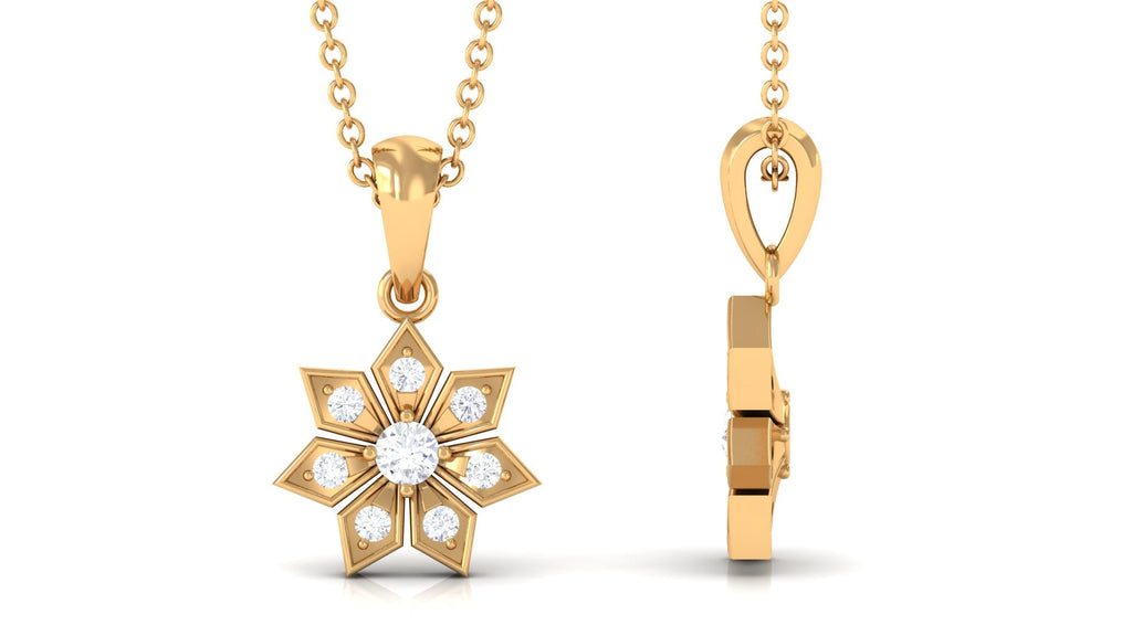 Certified Moissanite Flower Pendant
