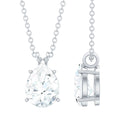 2.2 Carat Solitaire Moissanite Teardrop Pendant Necklace