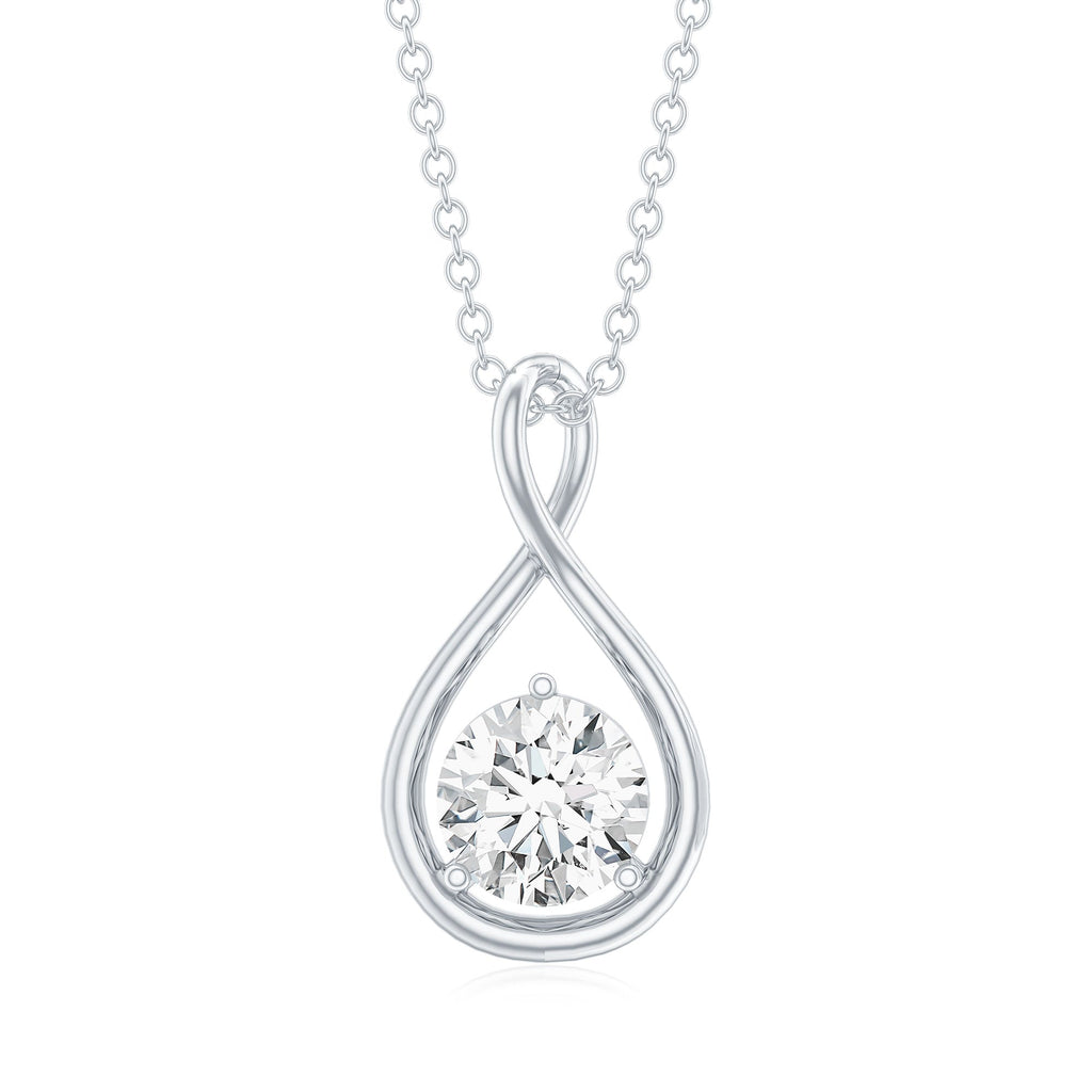 0.9 Carat Solitaire Moissanite Infinity Pendant with Certificate