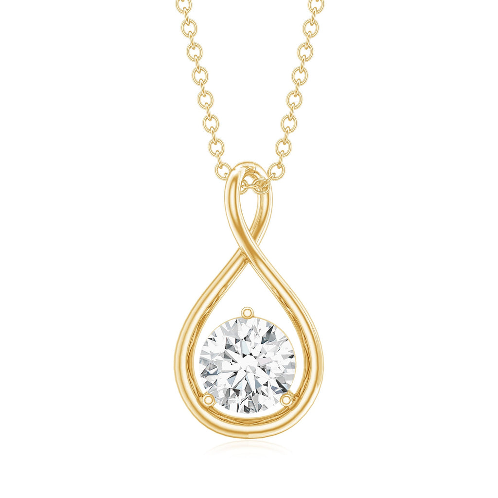 0.9 Carat Solitaire Moissanite Infinity Pendant with Certificate