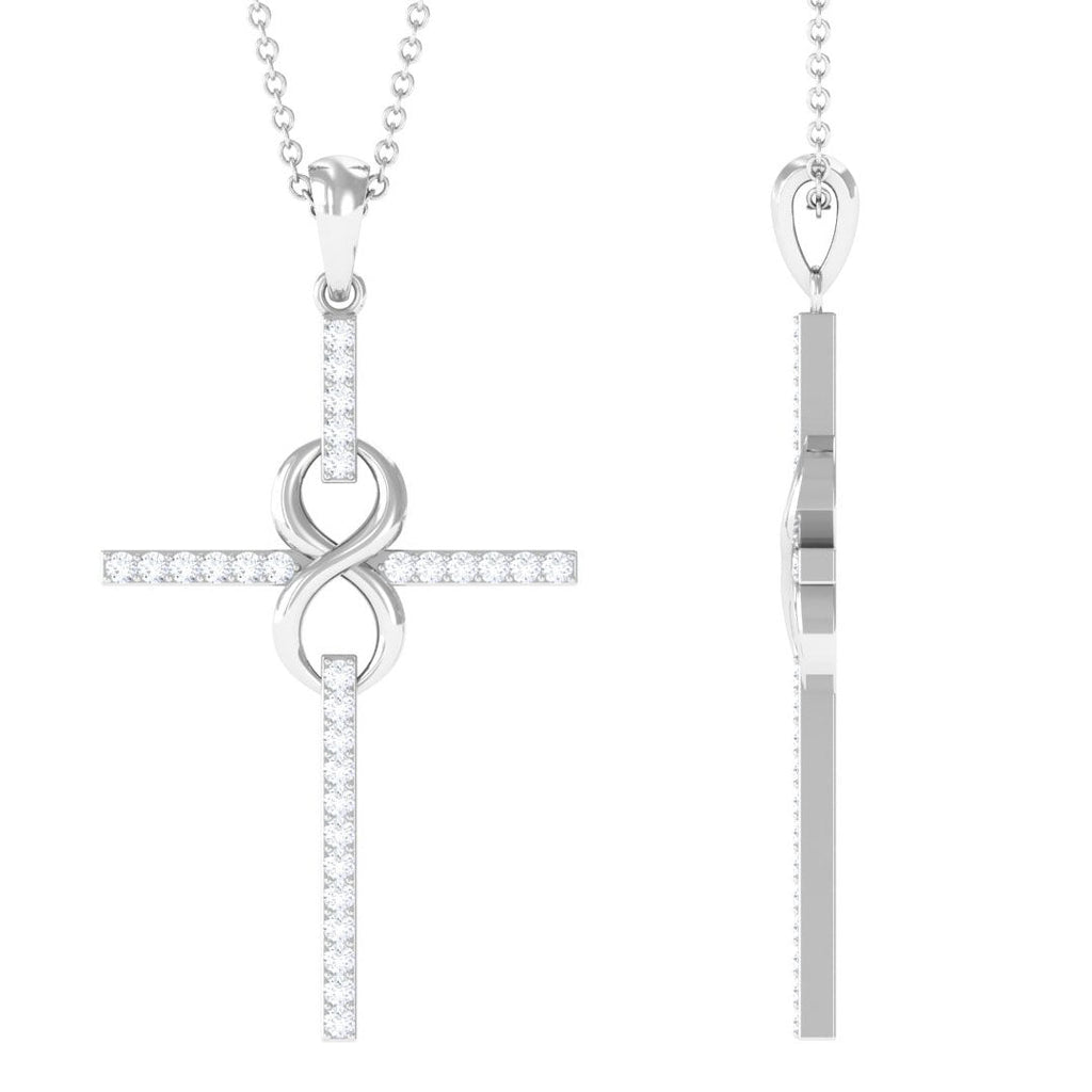 Certified Moissanite Infinity Cross Pendant Necklace