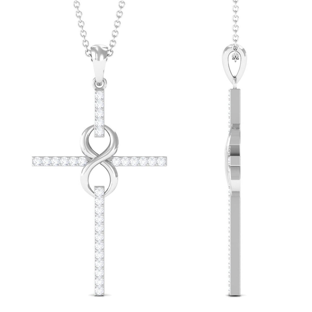 Certified Moissanite Infinity Cross Pendant Necklace
