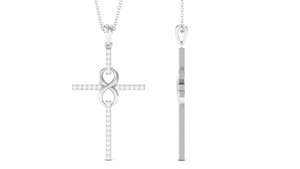 Certified Moissanite Infinity Cross Pendant Necklace