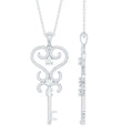 Vintage Looking Moissanite Key Pendant Necklace for Women