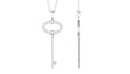 Classic Moissanite Key Charm Necklace with Certificate