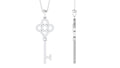 Certified Moissanite Gothic Key Pendant for Women