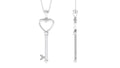 Certified Moissanite Open Heart and Key Pendant Necklace