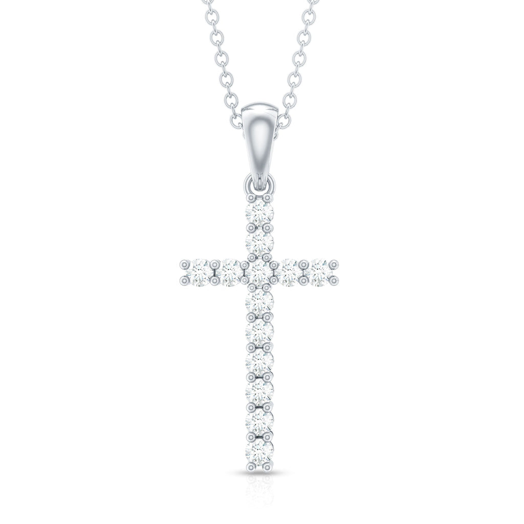 Certified Moissanite Cross Pendant Necklace for Women