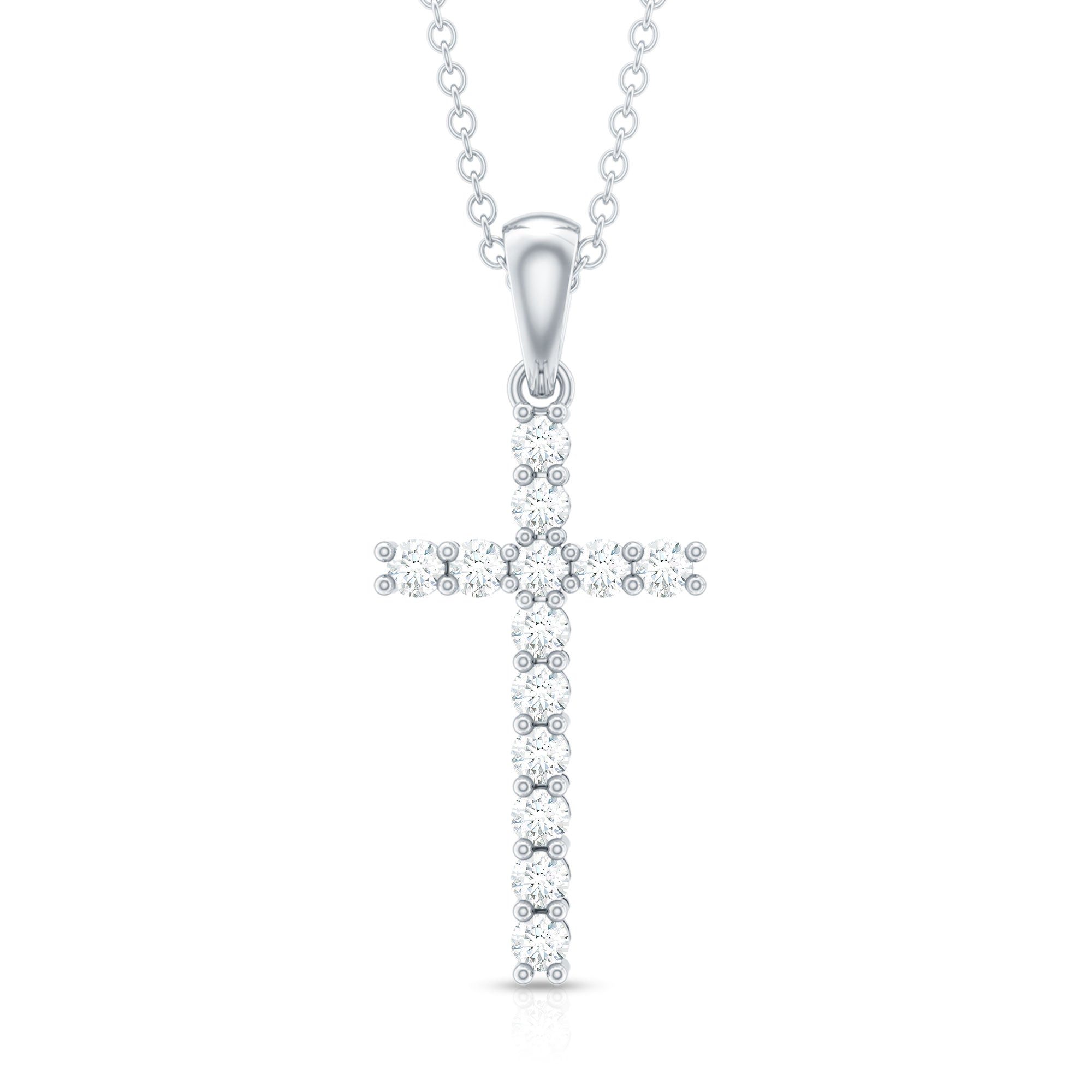 Certified Moissanite Cross Pendant Necklace for Women