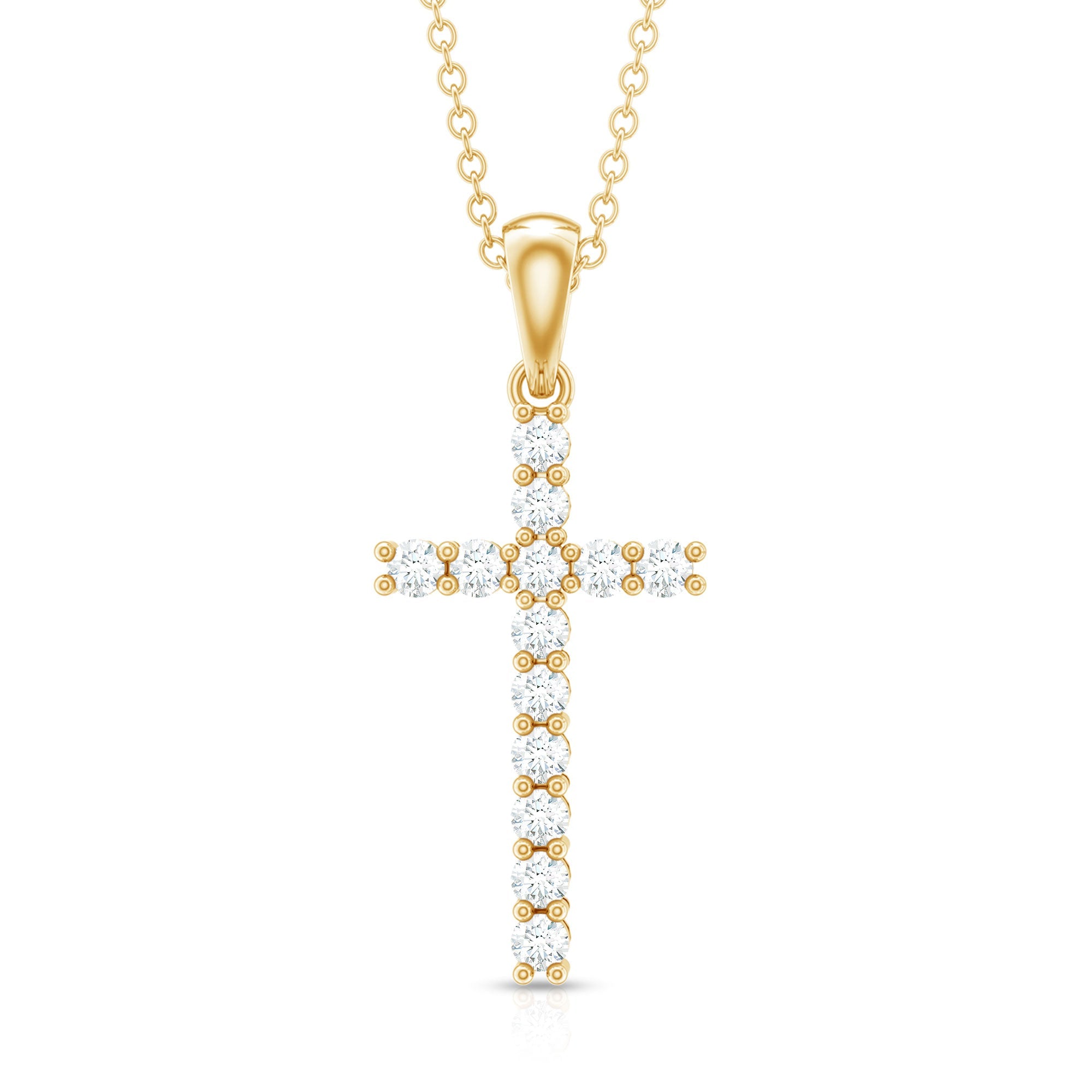 Certified Moissanite Cross Pendant Necklace for Women