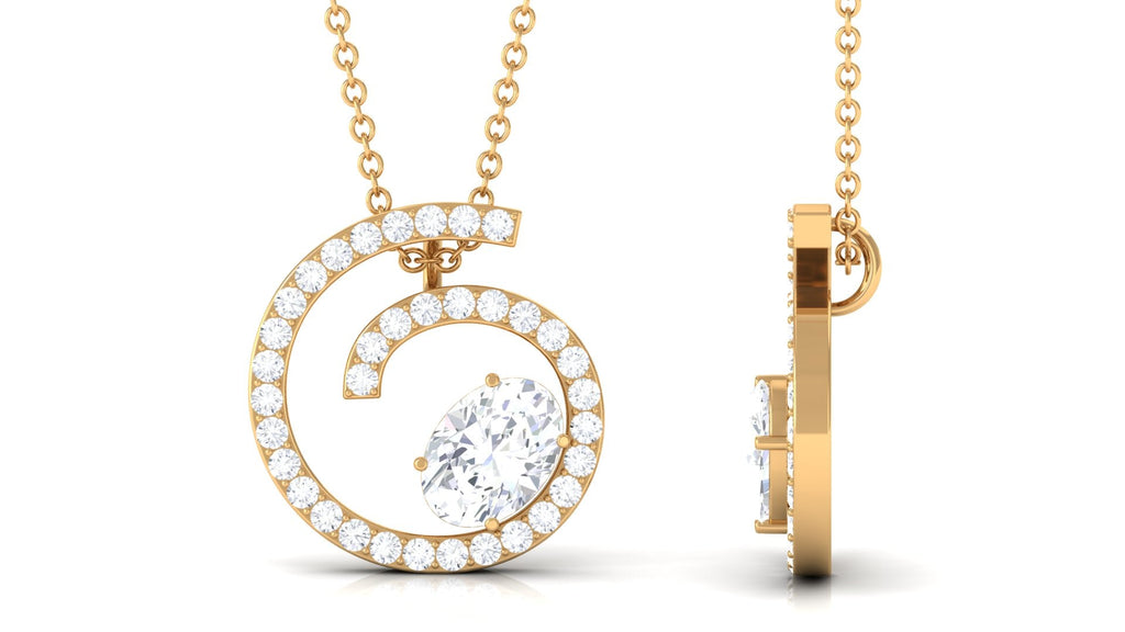 0.9 Carat Contemporary Swirl Pendant with Moissanite