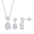 Moissanite Teardrop Two Stone Jewelry Set