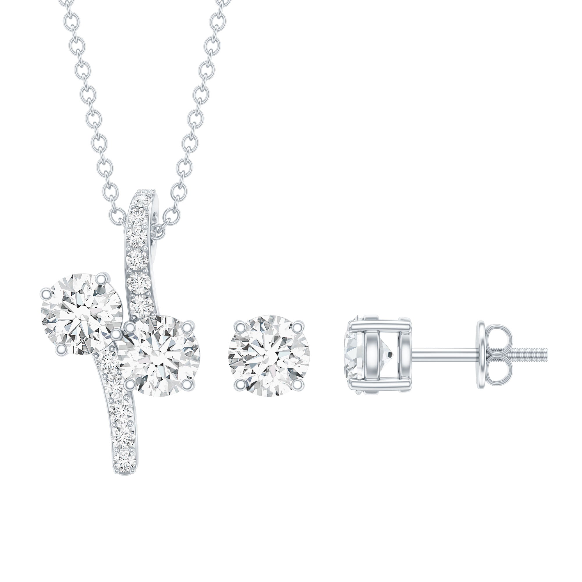 Certified Moissanite Minimal Jewelry Set