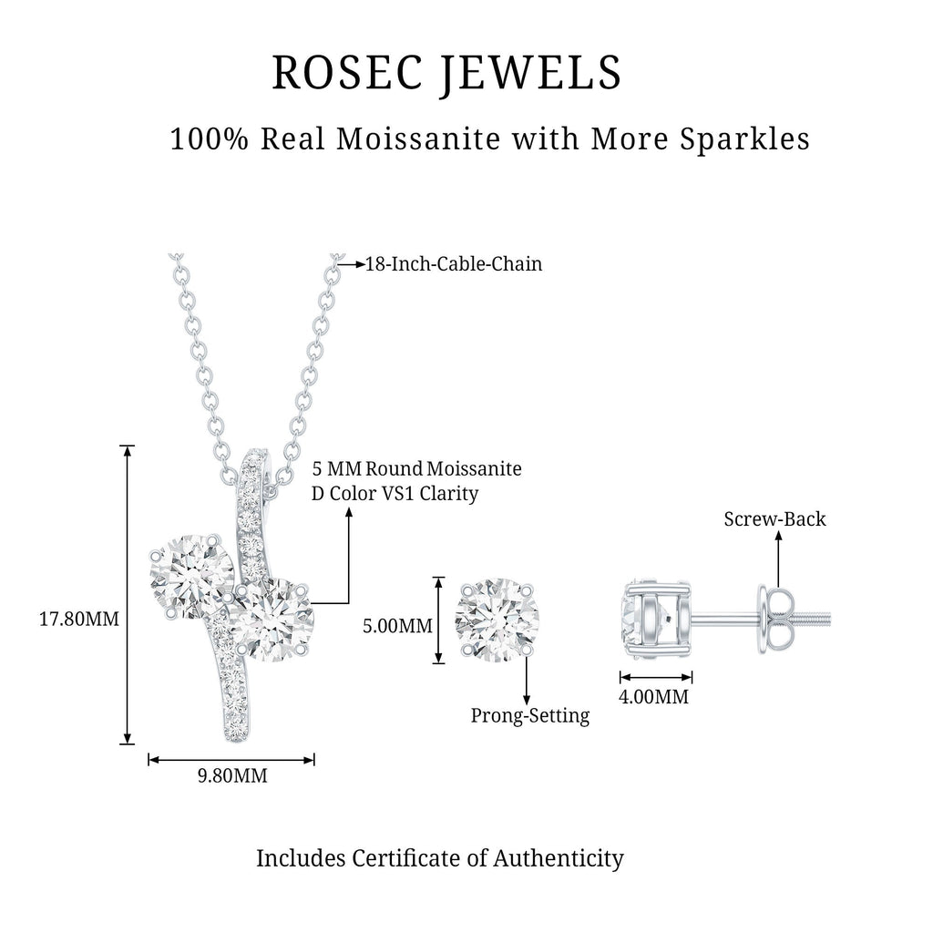 Certified Moissanite Minimal Jewelry Set