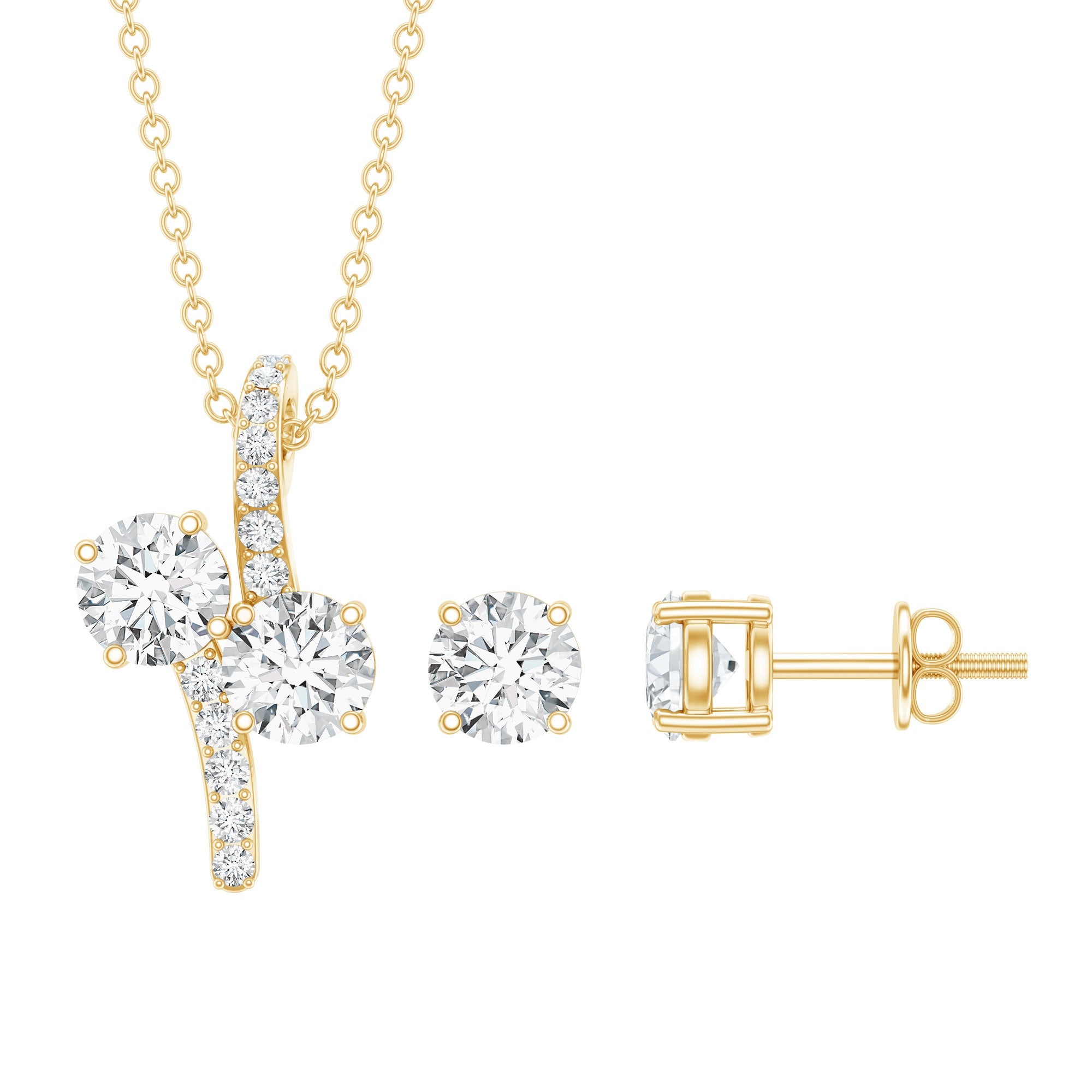 Certified Moissanite Minimal Jewelry Set