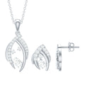 Certified Moissanite Designer Pendant and Earrings Set