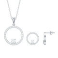 Certified Moissanite Open Circle Jewelry Set