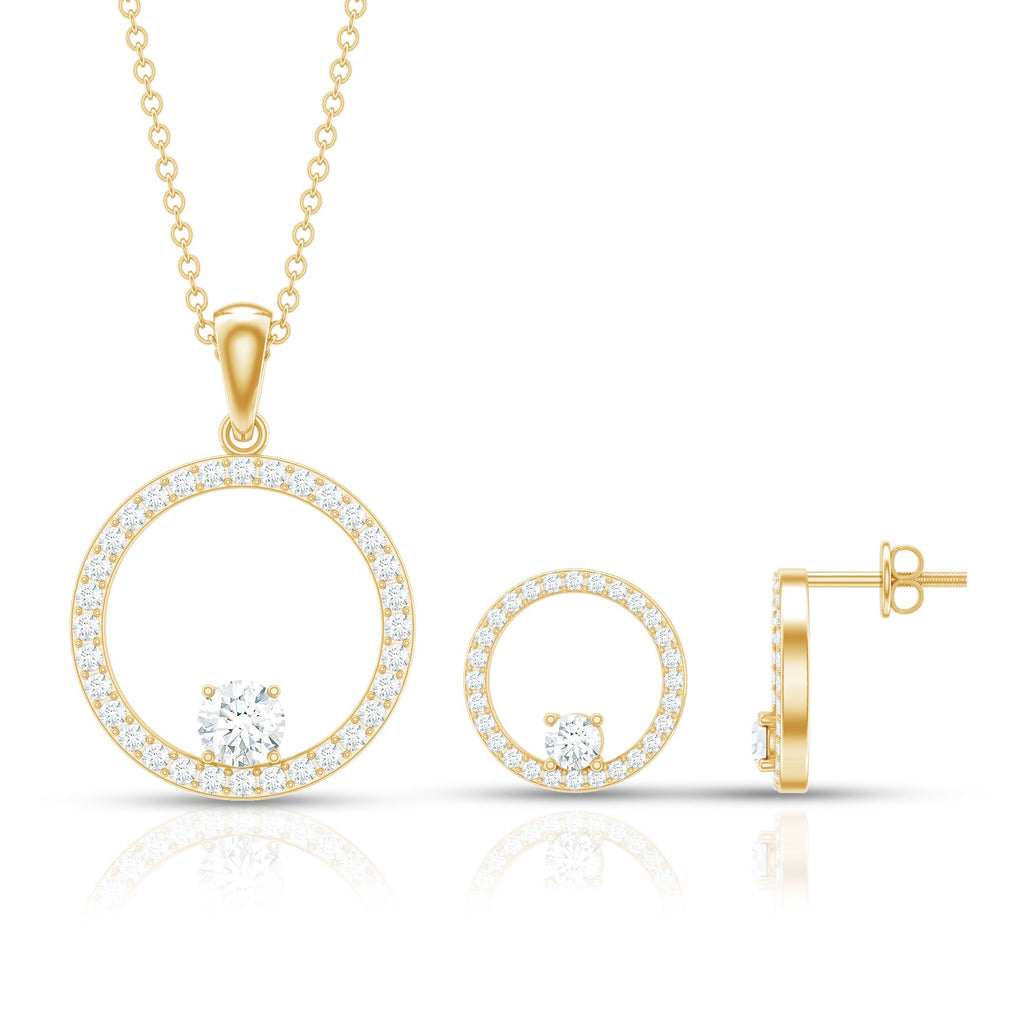 Certified Moissanite Open Circle Jewelry Set