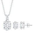 Certified Moissanite Oval Necklace and Earrings Set