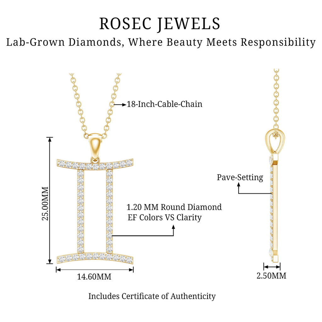 Gemini Necklace with Certified Lab Grown Diamond