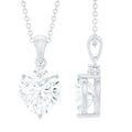 Certified 2 Carat Moissanite Heart Pendant for Women