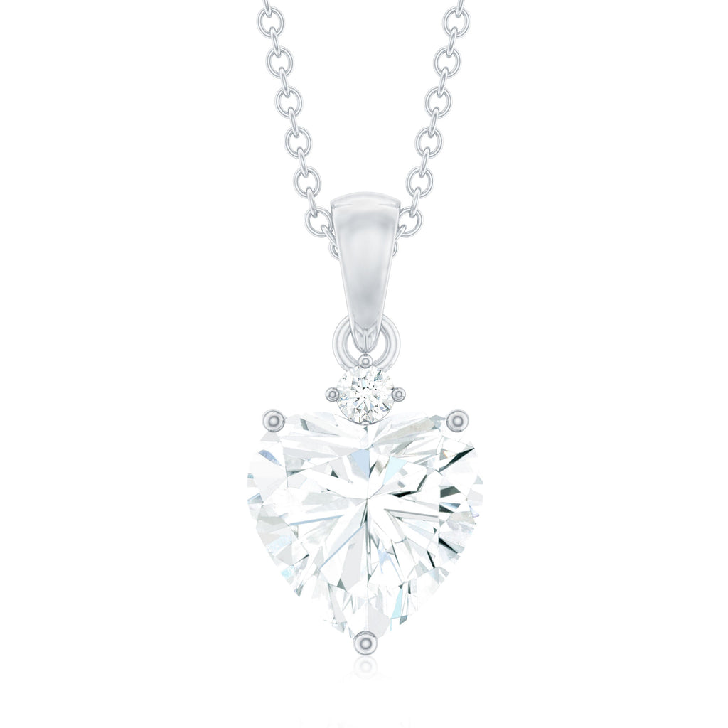 Certified 2 Carat Moissanite Heart Pendant for Women