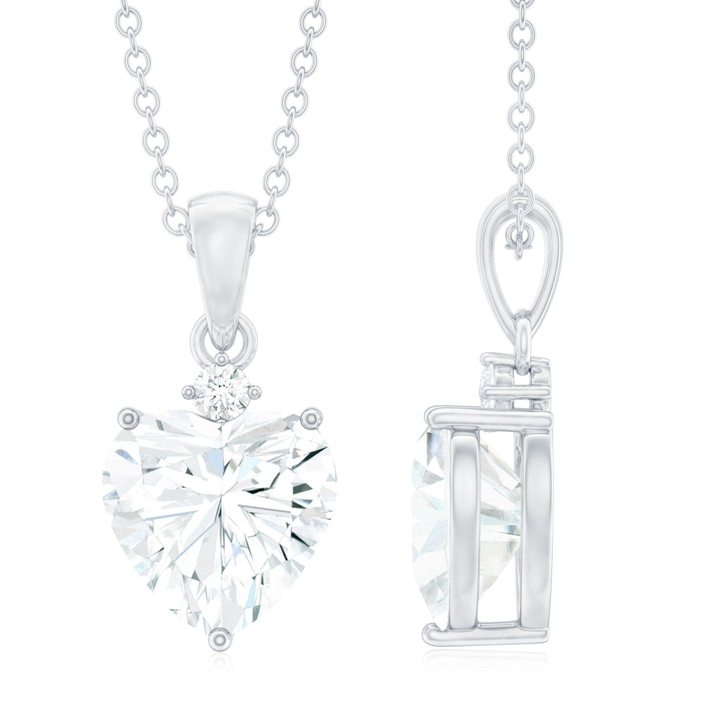 Certified 2 Carat Moissanite Heart Pendant for Women