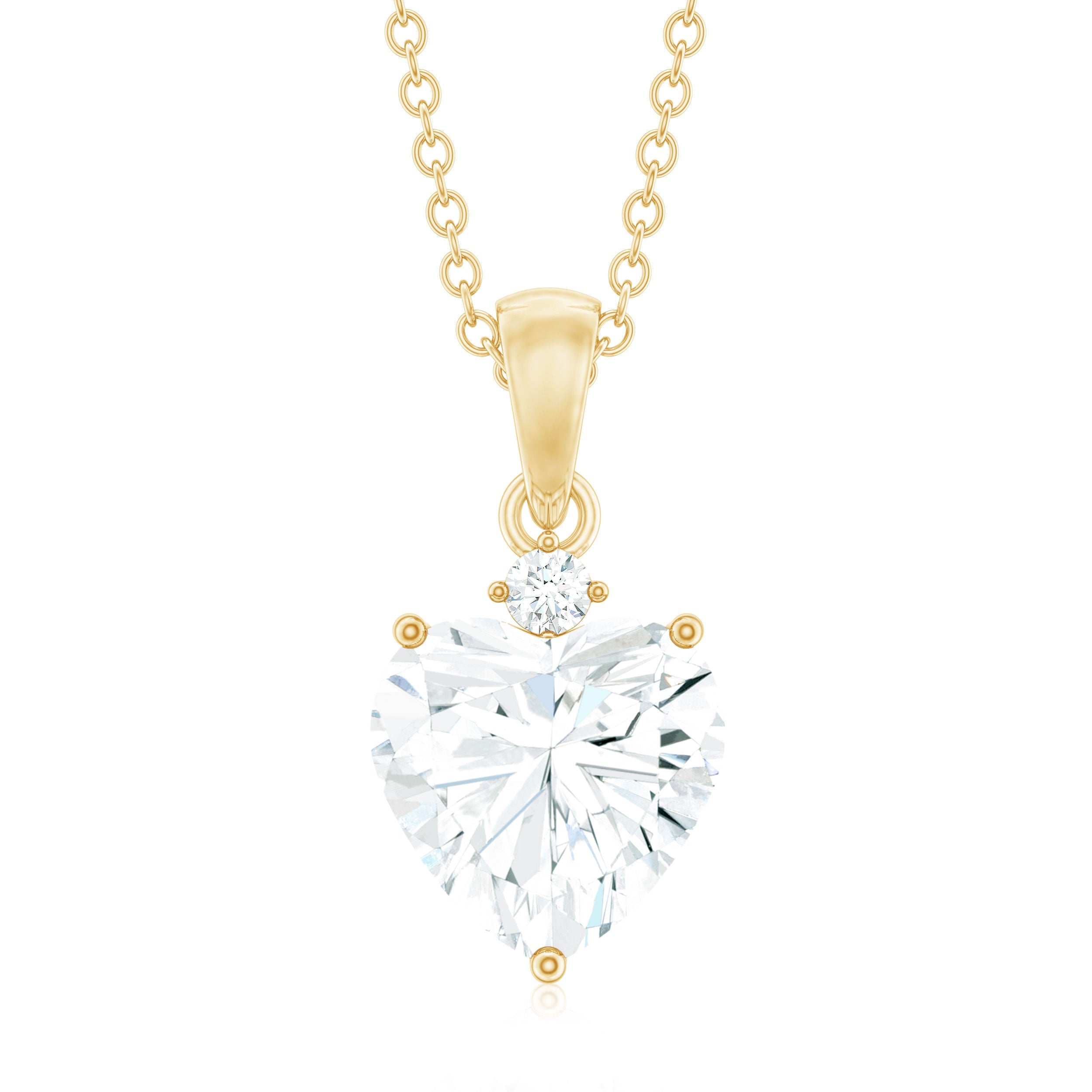 Certified 2 Carat Moissanite Heart Pendant for Women