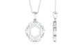 Certified Moissanite Art Deco Pendant Necklace