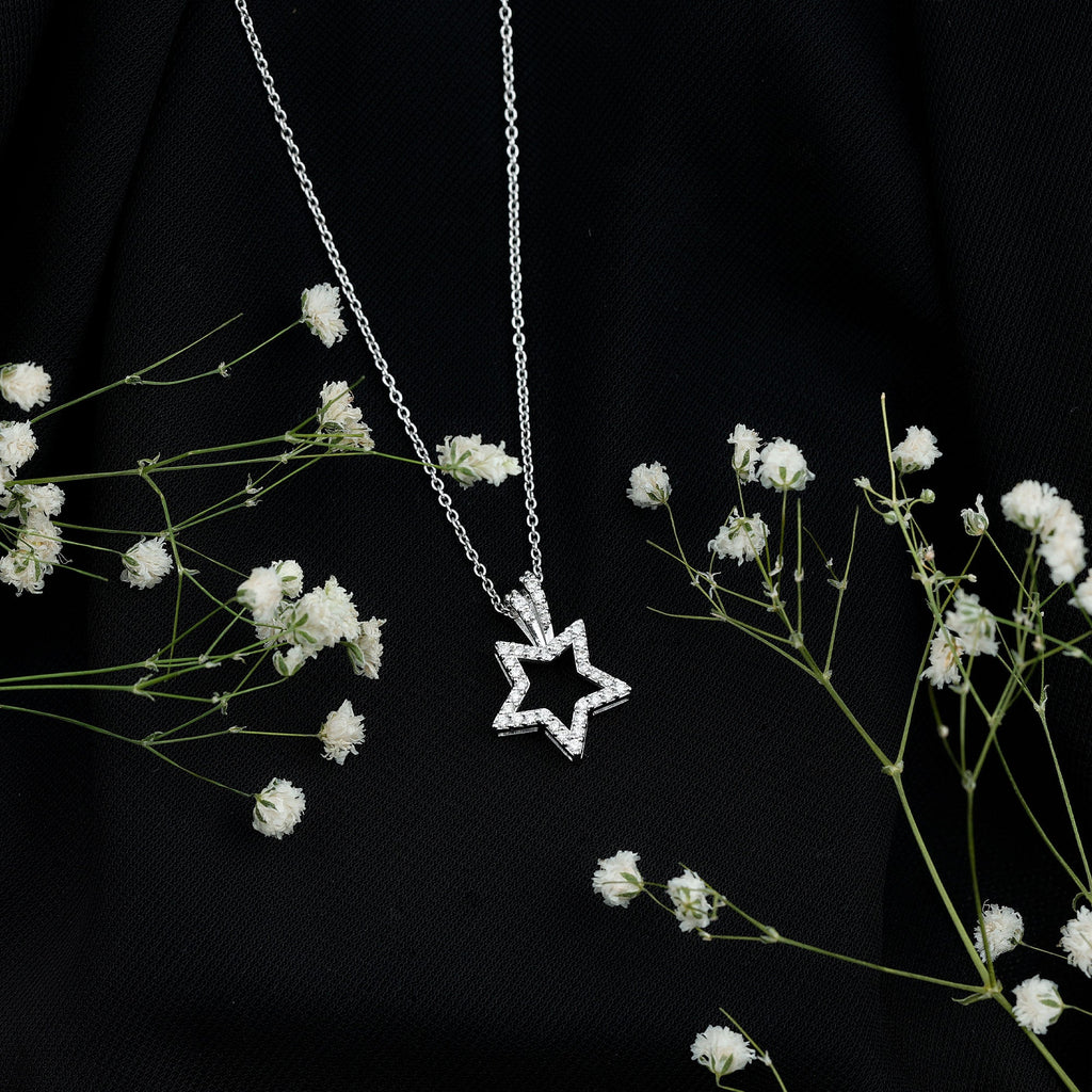 Certified Moissanite Star Shape Pendant