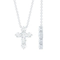 Round Cut Moissanite Cross Pendant Necklace