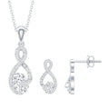 Certified 0.9 Carat Moissanite Infinity Necklace and Earring Set