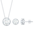 Simple Moissanite Solitaire Jewelry Set in Bezel Setting
