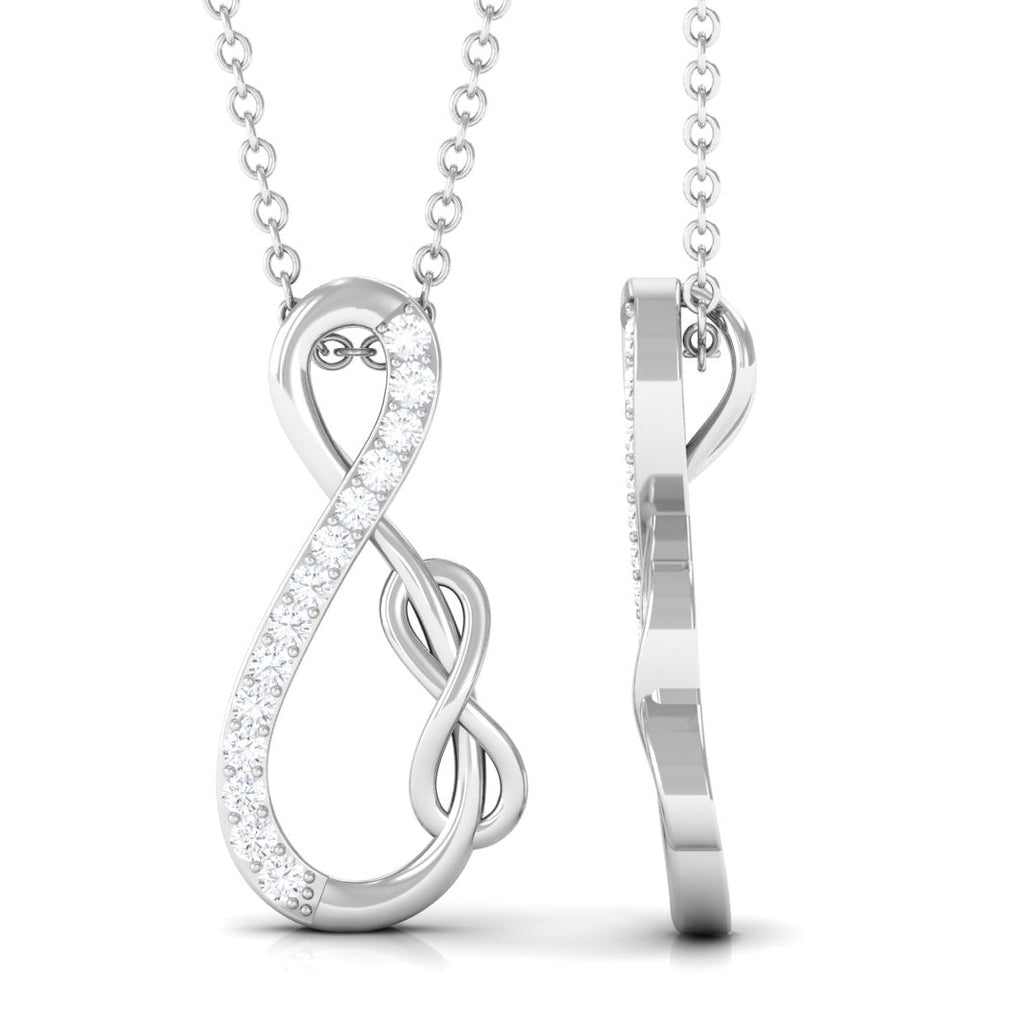 Interlock Infinity Pendant Necklace with Moissanite