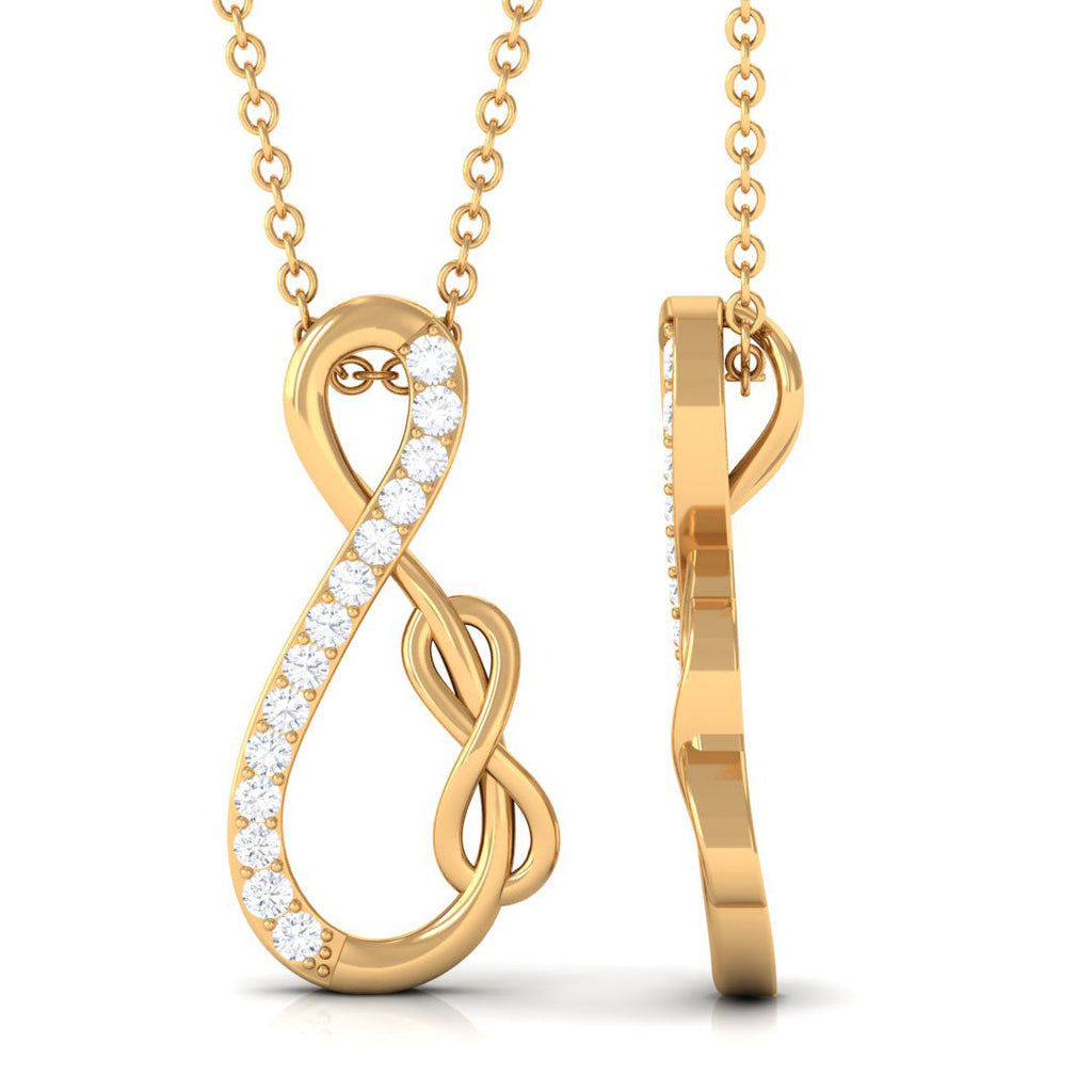 Interlock Infinity Pendant Necklace with Moissanite