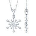Diamond Snowflake Pendant Necklace for Women