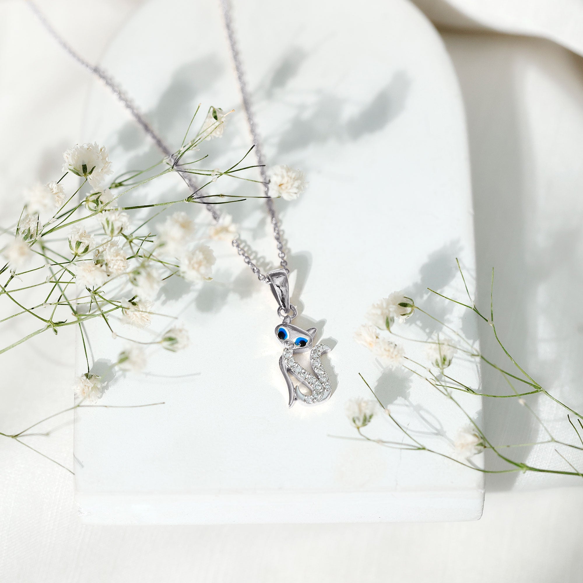 Certified Diamond Kitty Necklace For Women