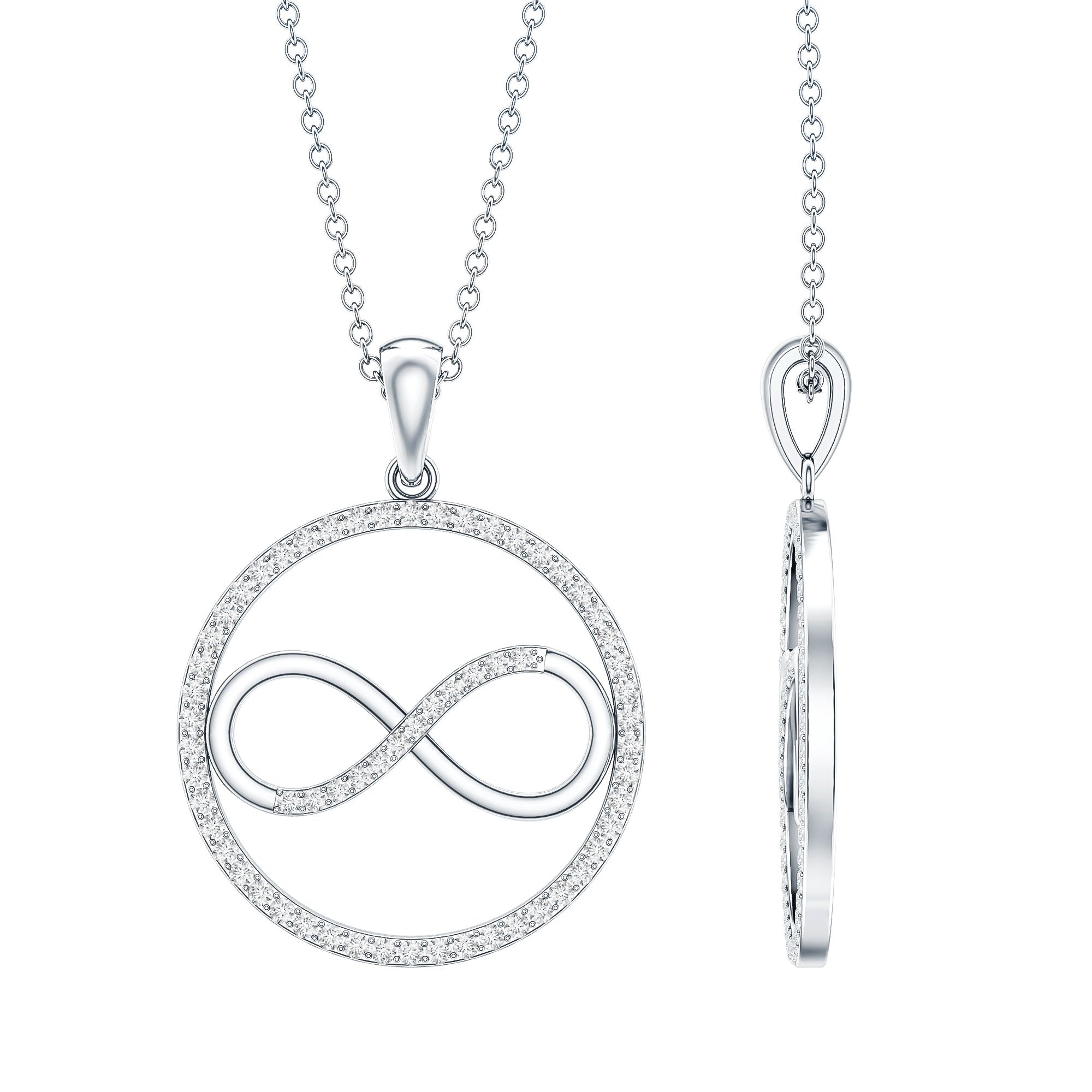 Diamonds Infinity Eternity Pendant Necklace
