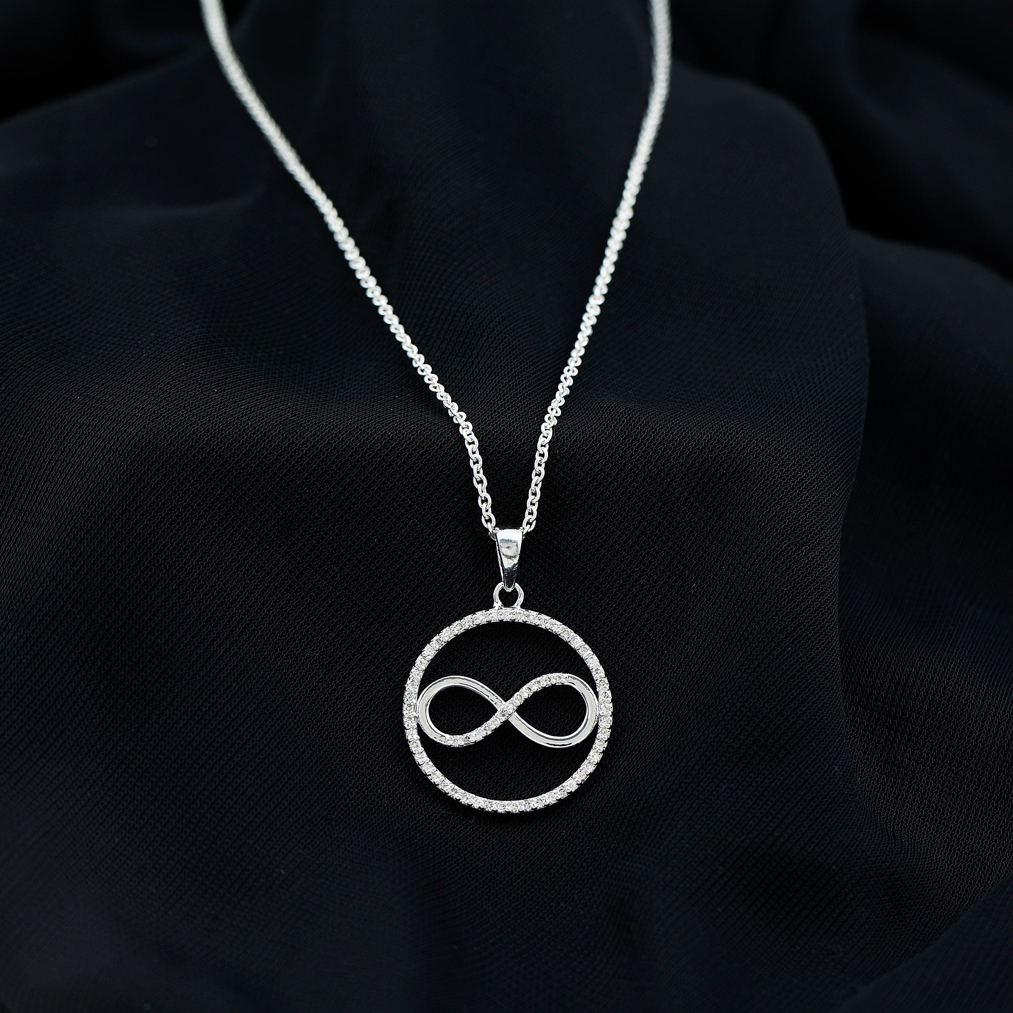 Diamonds Infinity Eternity Pendant Necklace