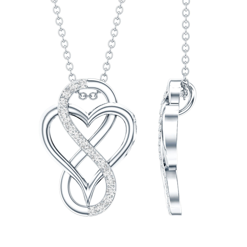 Brilliant Cut Diamond Infinity Heart Necklace for Women