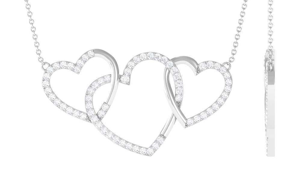 Certified Diamond Three Heart Necklace