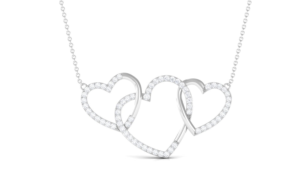 Certified Diamond Three Heart Necklace