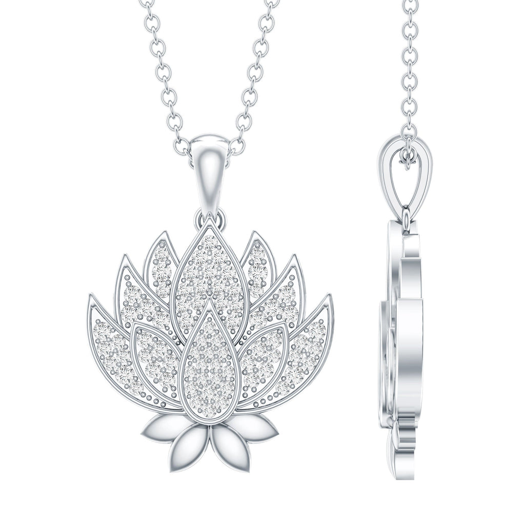 Diamond Designer Lotus Flower Necklace