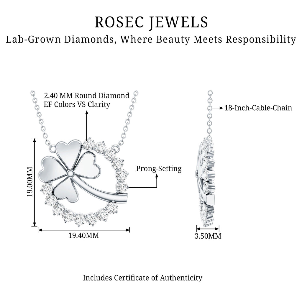 Certified Diamond Lucky 4 Leaf Necklace