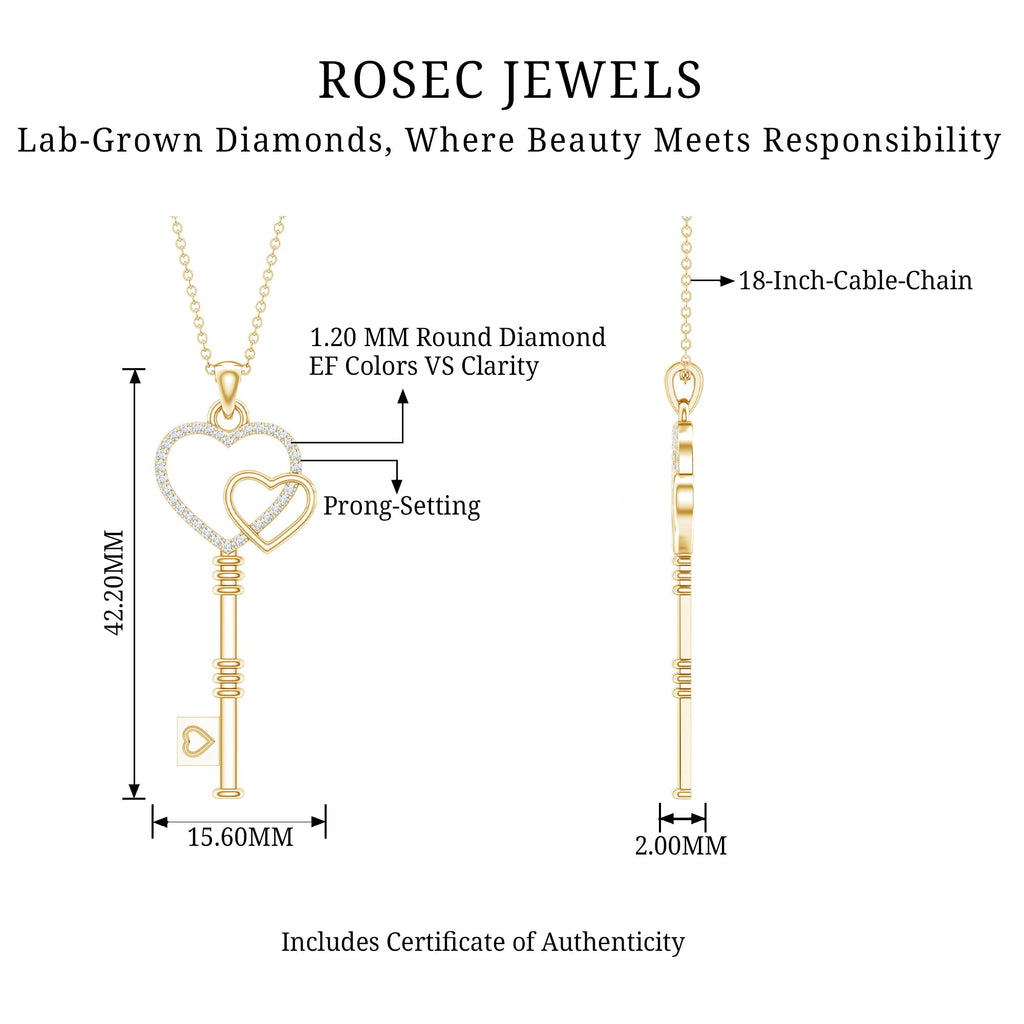 Diamond Key To My Heart Necklace for Women