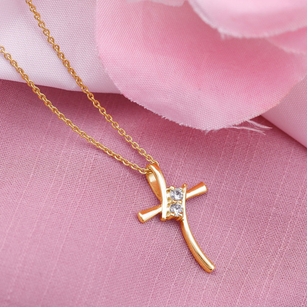 Diamond Cross Pendant Necklace for Women