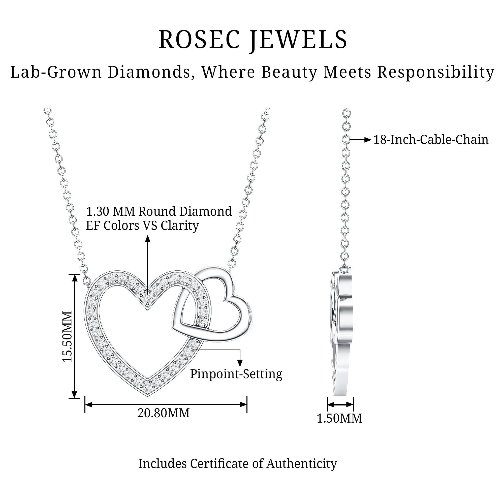 Diamond 2 Heart Promise Necklace