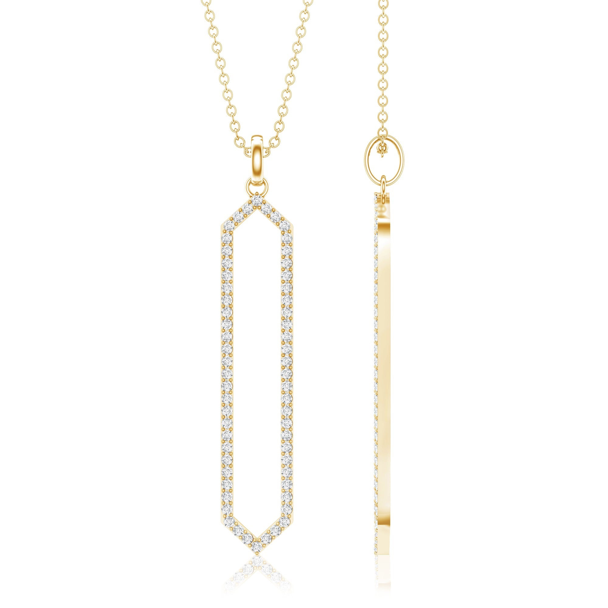 Certified Diamond Geometric Necklace For Women